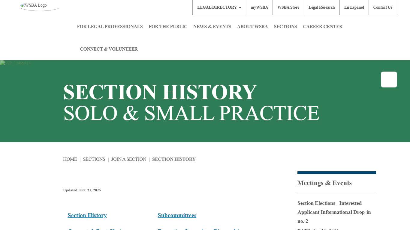 WSBA Solo and Small Practice Section History